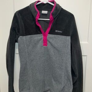 Columbia Charcoal Fleece Jacket with Magenta Highlights